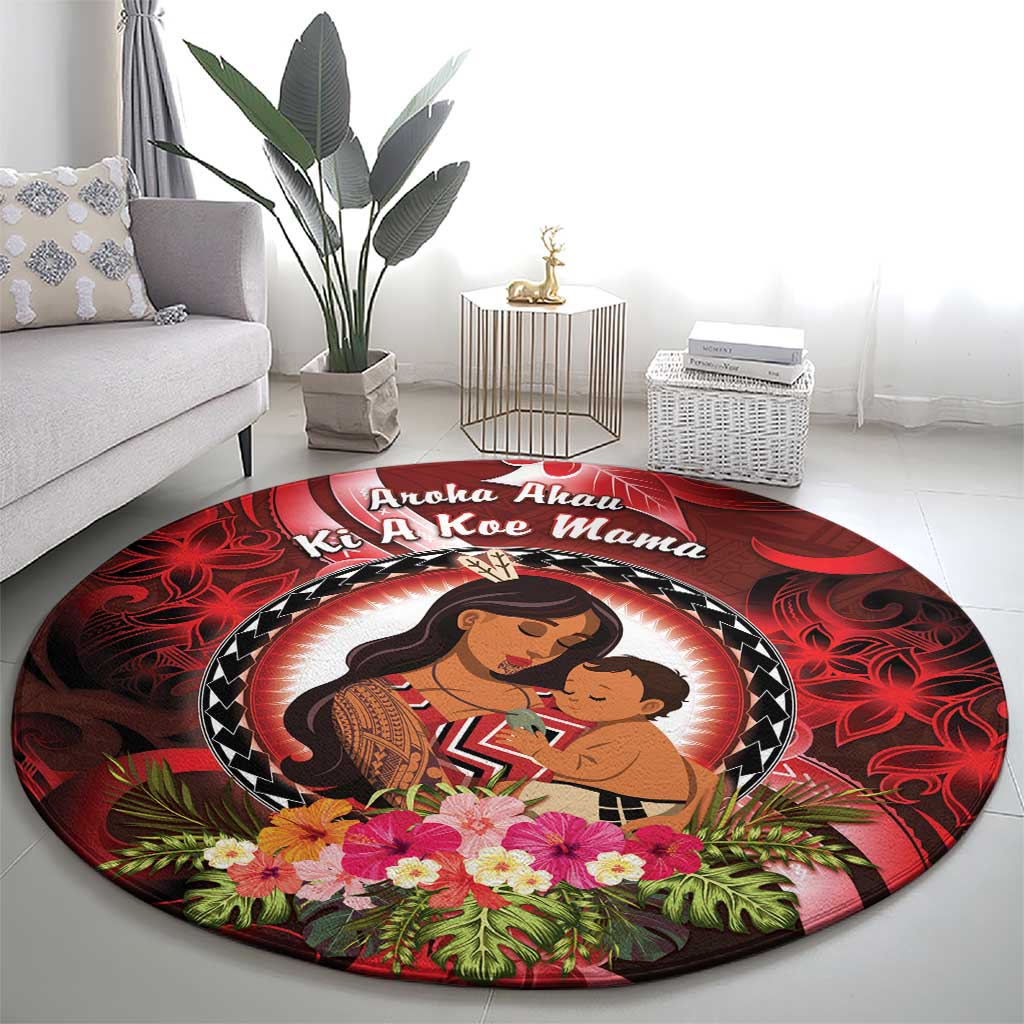 New Zealand Mother's Day Round Carpet I Love You Mom DT04 - Polynesian Pride