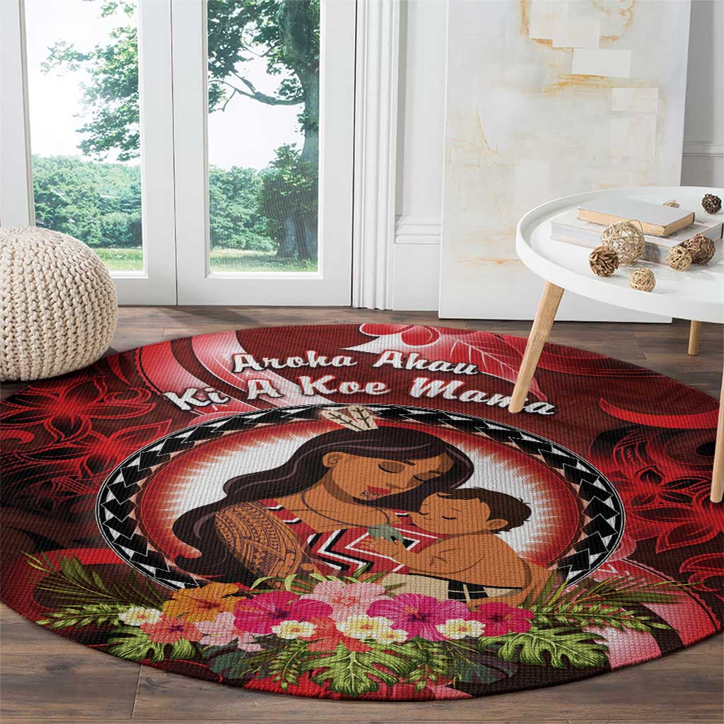New Zealand Mother's Day Round Carpet I Love You Mom DT04 - Polynesian Pride