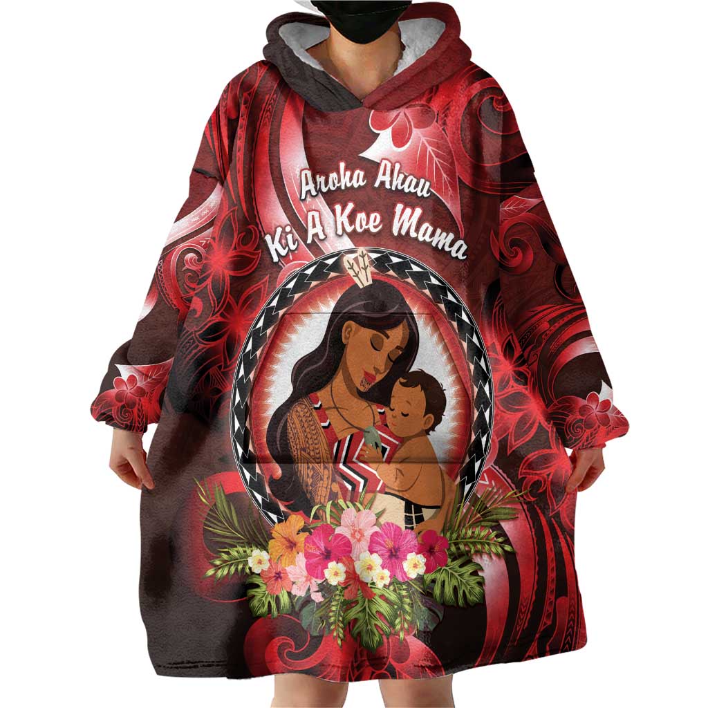 Personalised New Zealand Mother's Day Wearable Blanket Hoodie I Love You Mom