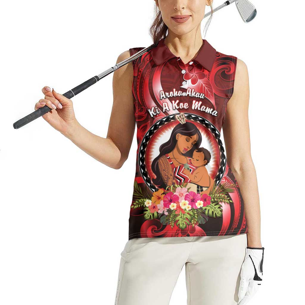 Personalised New Zealand Mother's Day Women Sleeveless Polo Shirt I Love You Mom