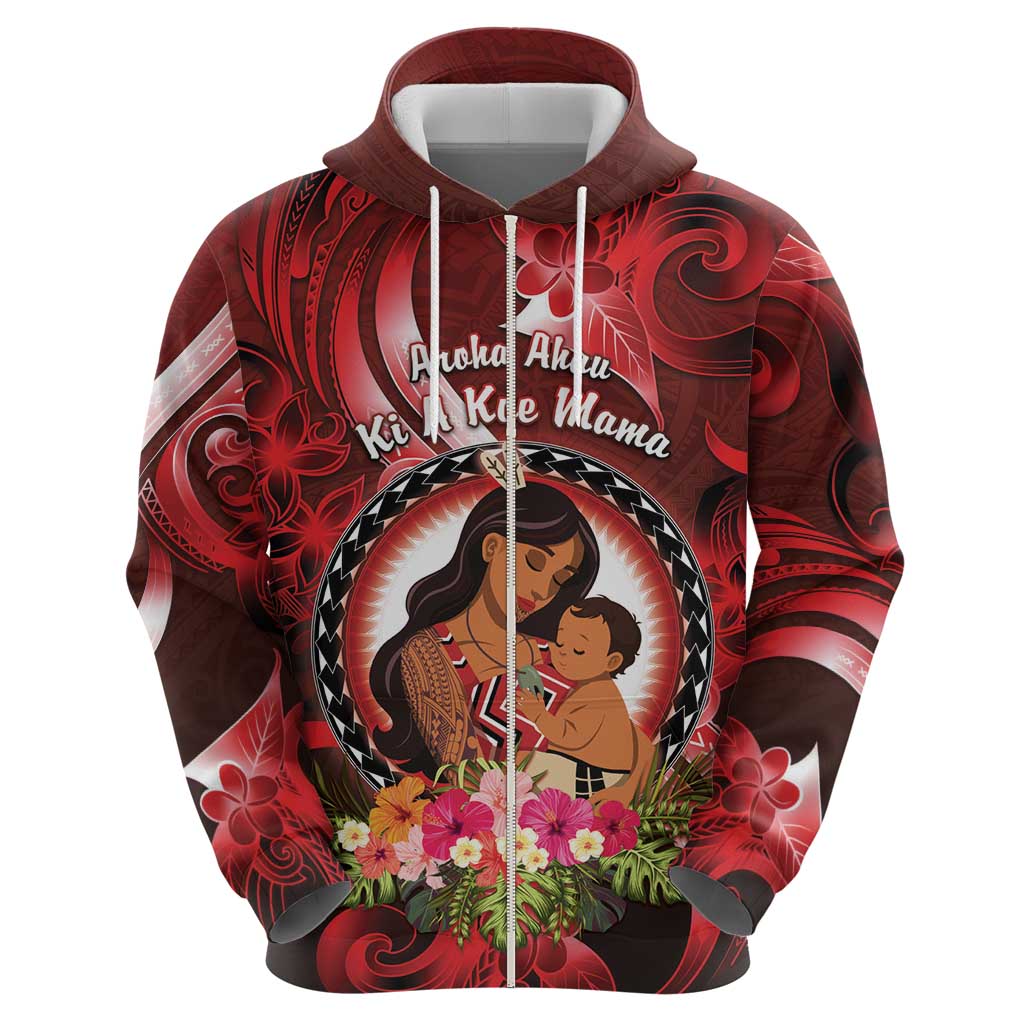 Personalised New Zealand Mother's Day Zip Hoodie I Love You Mom DT04 - Polynesian Pride