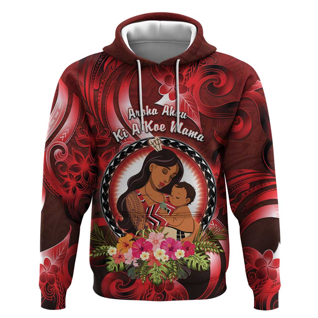 Personalised New Zealand Mother's Day Zip Hoodie I Love You Mom DT04 Pullover Hoodie Red - Polynesian Pride
