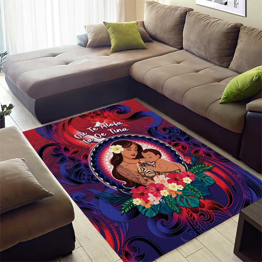 Samoa Mother's Day Area Rug I Love You Mom