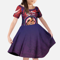 Personalised Samoa Mother's Day Family Matching Off The Shoulder Long Sleeve Dress and Hawaiian Shirt I Love You Mom