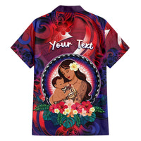 Personalised Samoa Mother's Day Family Matching Off Shoulder Short Dress and Hawaiian Shirt I Love You Mom