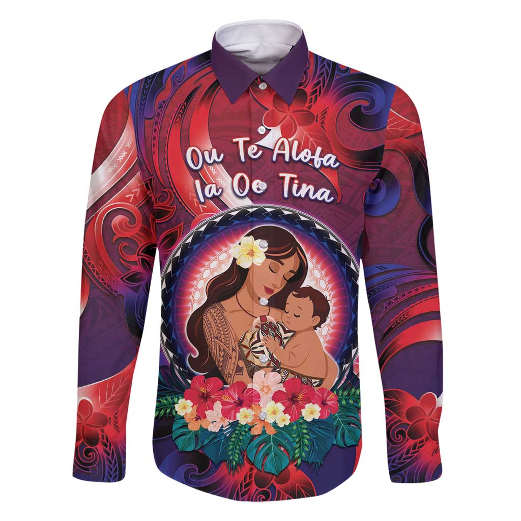 Personalised Samoa Mother's Day Family Matching Off Shoulder Short Dress and Hawaiian Shirt I Love You Mom