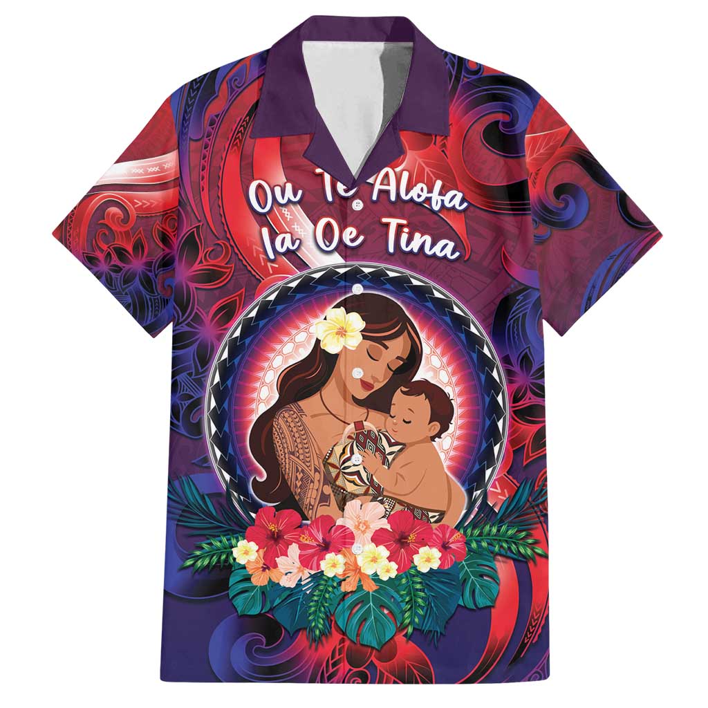 Personalised Samoa Mother's Day Family Matching Puletasi and Hawaiian Shirt I Love You Mom
