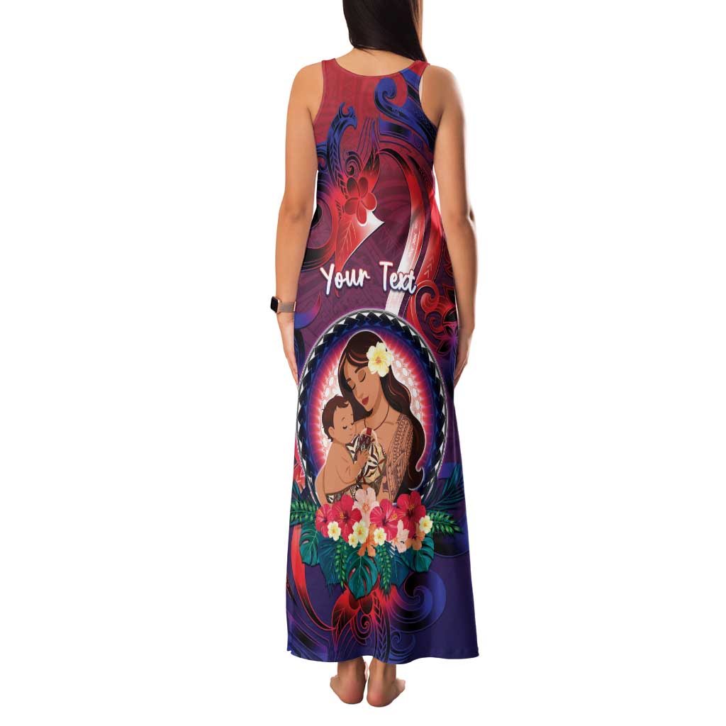 Personalised Samoa Mother's Day Family Matching Tank Maxi Dress and Hawaiian Shirt I Love You Mom