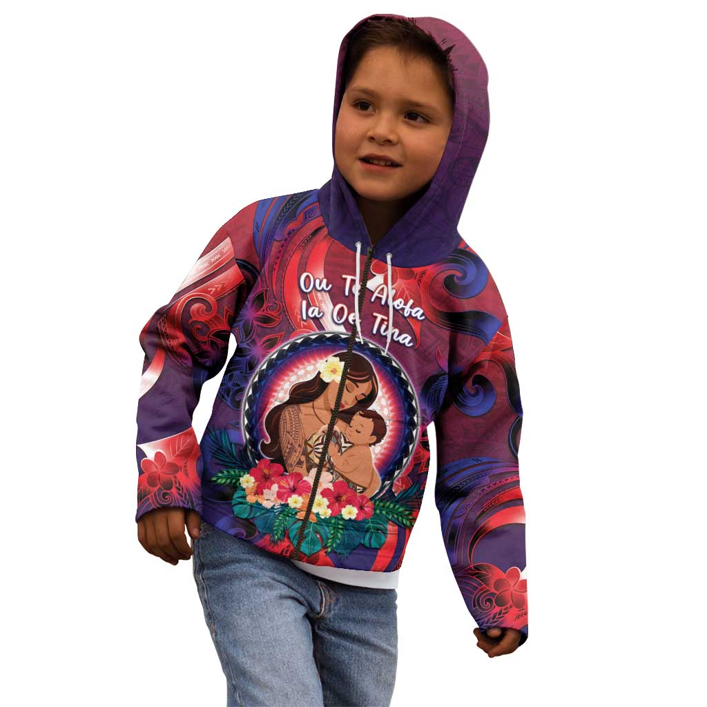 Personalised Samoa Mother's Day Kid Hoodie I Love You Mom