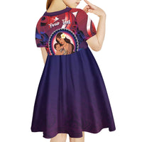 Personalised Samoa Mother's Day Kid Short Sleeve Dress I Love You Mom