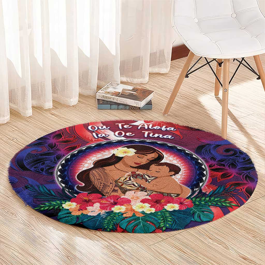 Samoa Mother's Day Round Carpet I Love You Mom DT04 - Polynesian Pride