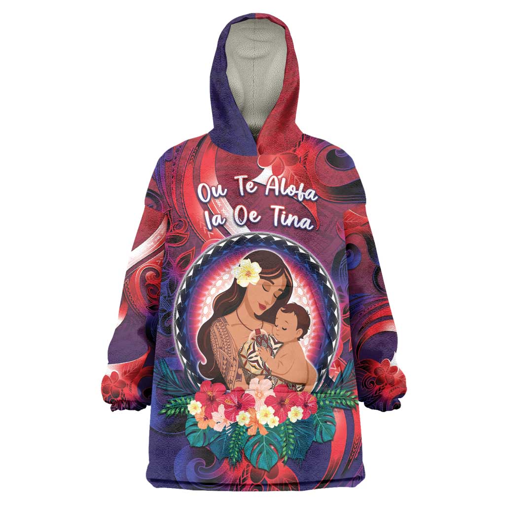 Personalised Samoa Mother's Day Wearable Blanket Hoodie I Love You Mom