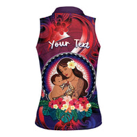Personalised Samoa Mother's Day Women Sleeveless Polo Shirt I Love You Mom DT04 - Polynesian Pride