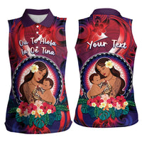 Personalised Samoa Mother's Day Women Sleeveless Polo Shirt I Love You Mom DT04 - Polynesian Pride