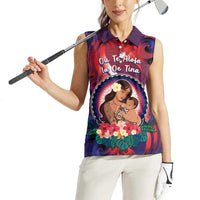 Personalised Samoa Mother's Day Women Sleeveless Polo Shirt I Love You Mom DT04 - Polynesian Pride