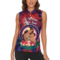 Personalised Samoa Mother's Day Women Sleeveless Polo Shirt I Love You Mom DT04 - Polynesian Pride