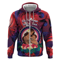 Personalised Samoa Mother's Day Zip Hoodie I Love You Mom DT04 Zip Hoodie Red - Polynesian Pride