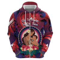 Personalised Samoa Mother's Day Zip Hoodie I Love You Mom DT04 - Polynesian Pride