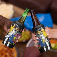 Filipinos Lapu-Lapu Hero Philippines 4 in 1 Can Cooler Tumbler Hibiscus Flowers Style