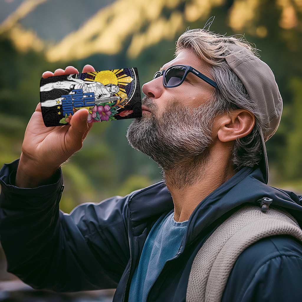 Filipinos Lapu-Lapu Hero Philippines 4 in 1 Can Cooler Tumbler Hibiscus Flowers Style