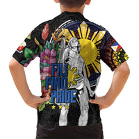 Filipinos Lapu-Lapu Hero Philippines Family Matching Long Sleeve Bodycon Dress and Hawaiian Shirt Hibiscus Flowers Style