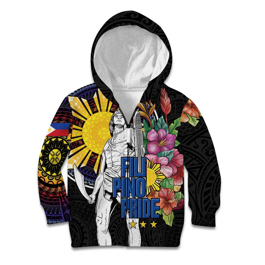 Filipinos Lapu-Lapu Hero Philippines Kid Hoodie Hibiscus Flowers Style