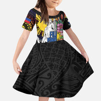Filipinos Lapu-Lapu Hero Philippines Kid Short Sleeve Dress Hibiscus Flowers Style