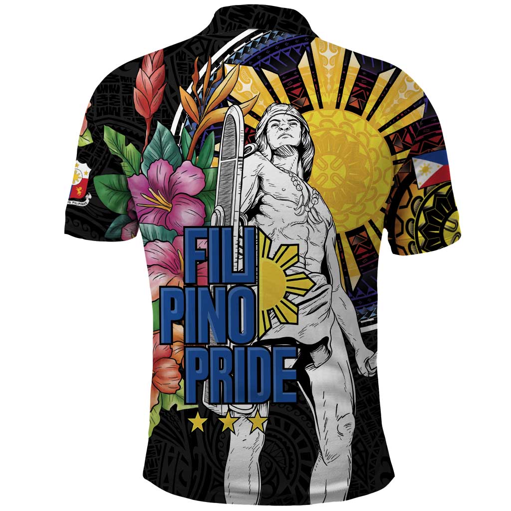 Filipinos Lapu-Lapu Hero Philippines Polo Shirt Hibiscus Flowers Style