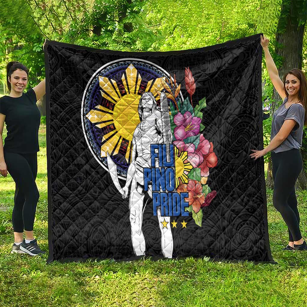 Filipinos Lapu-Lapu Hero Philippines Quilt Hibiscus Flowers Style
