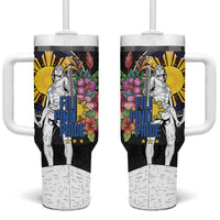 Filipinos Lapu-Lapu Hero Philippines Tumbler With Handle Hibiscus Flowers Style