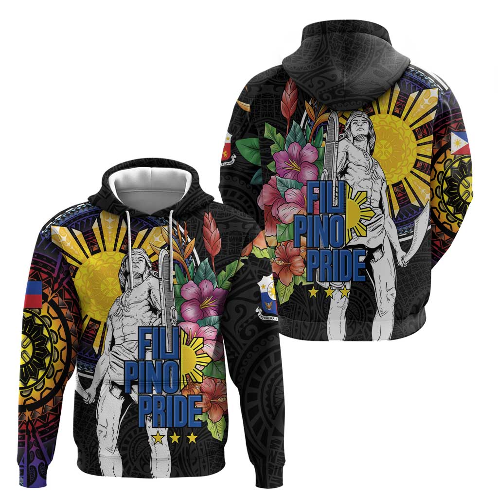 Filipinos Lapu-Lapu Hero Philippines Zip Hoodie Hibiscus Flowers Style