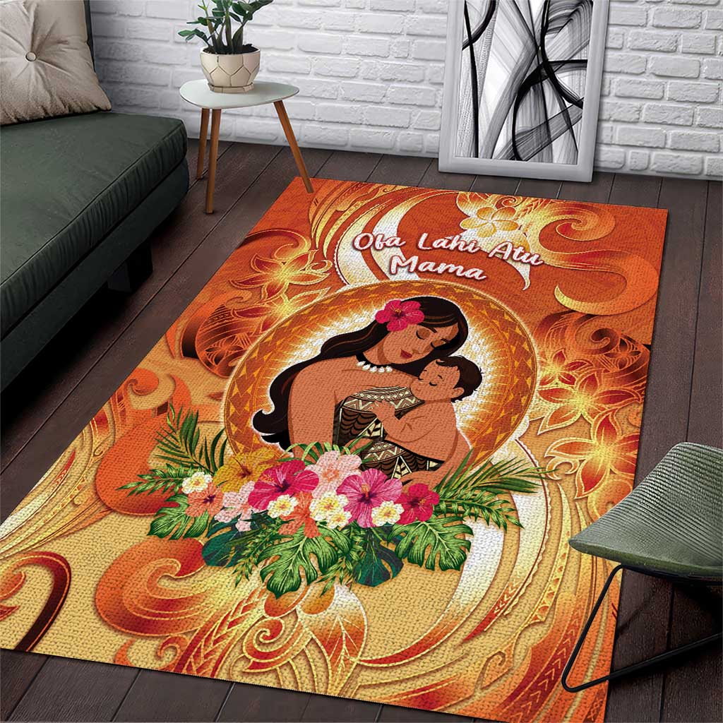 Tonga Mother's Day Area Rug I Love You Mom