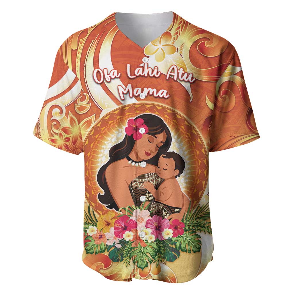 Personalised Tonga Mother's Day Baseball Jersey I Love You Mom DT04 Orange - Polynesian Pride