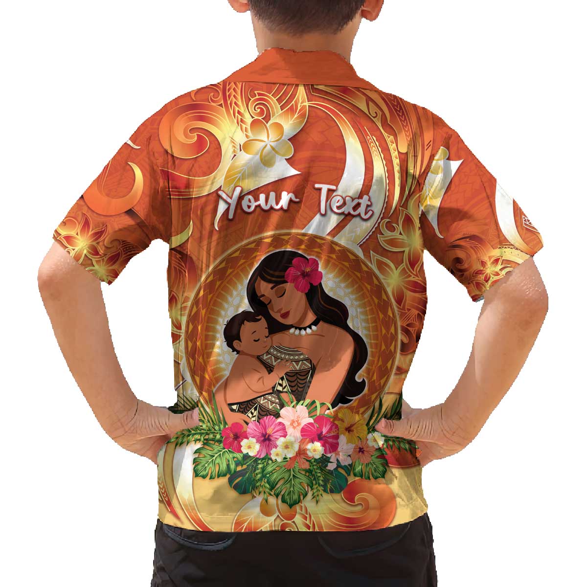 Personalised Tonga Mother's Day Family Matching Off The Shoulder Long Sleeve Dress and Hawaiian Shirt I Love You Mom