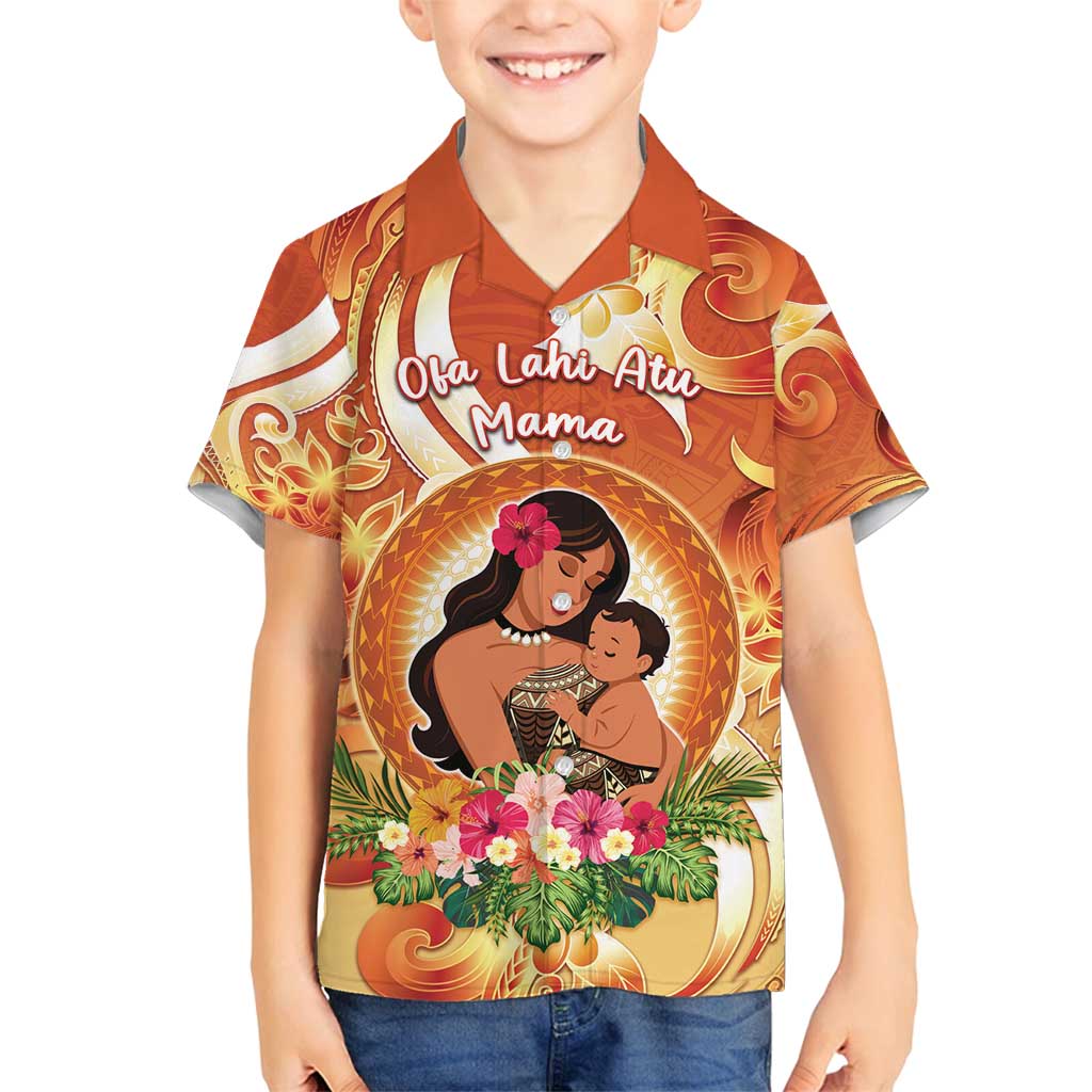 Personalised Tonga Mother's Day Family Matching Puletasi and Hawaiian Shirt I Love You Mom
