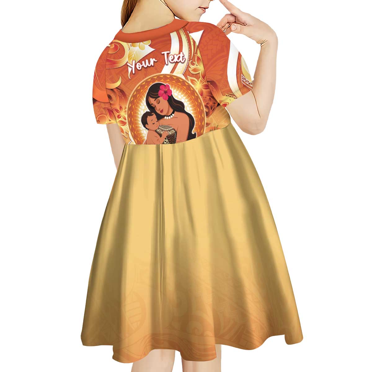 Personalised Tonga Mother's Day Kid Short Sleeve Dress I Love You Mom DT04 - Polynesian Pride