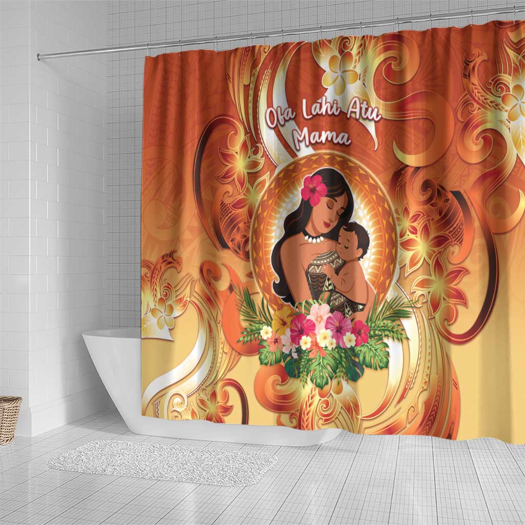 Tonga Mother's Day Shower Curtain I Love You Mom