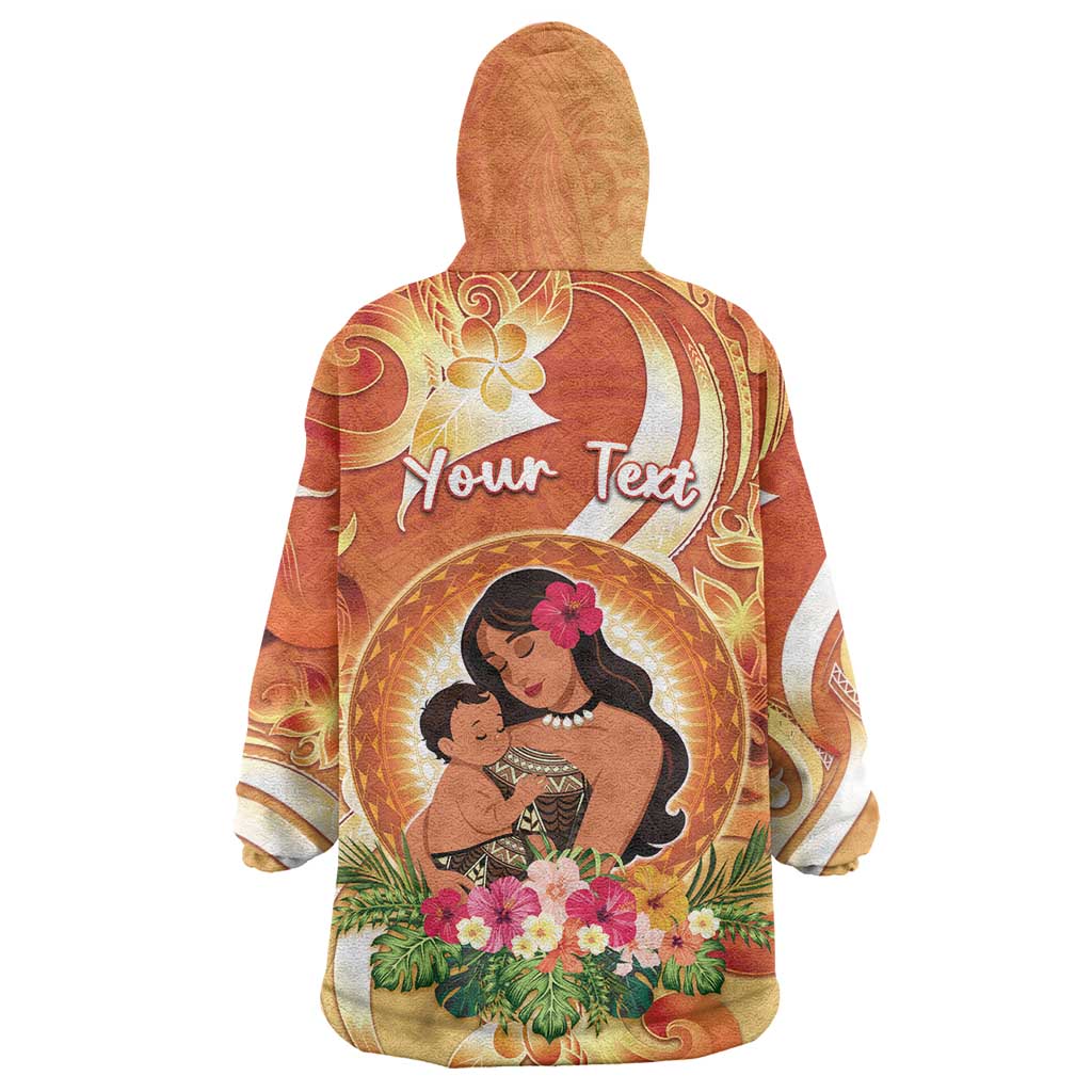 Personalised Tonga Mother's Day Wearable Blanket Hoodie I Love You Mom