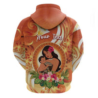 Personalised Tonga Mother's Day Zip Hoodie I Love You Mom DT04 - Polynesian Pride