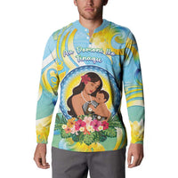 Personalised Fiji Mother's Day Button Sweatshirt I Love You Mom DT04 - Polynesian Pride