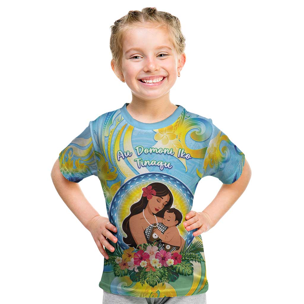 Personalised Fiji Mother's Day Kid T Shirt I Love You Mom DT04 Blue - Polynesian Pride