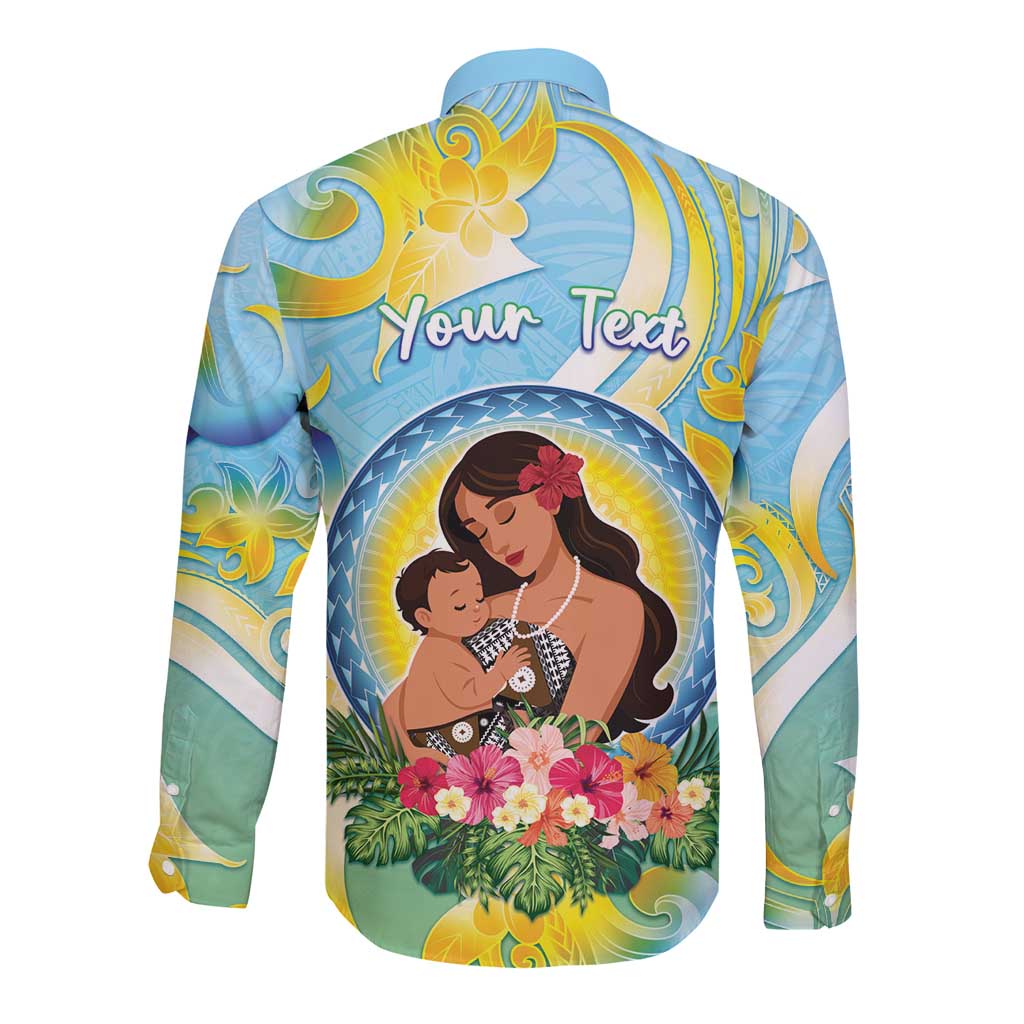 Personalised Fiji Mother's Day Long Sleeve Button Shirt I Love You Mom DT04 - Polynesian Pride