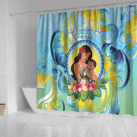 Fiji Mother's Day Shower Curtain I Love You Mom