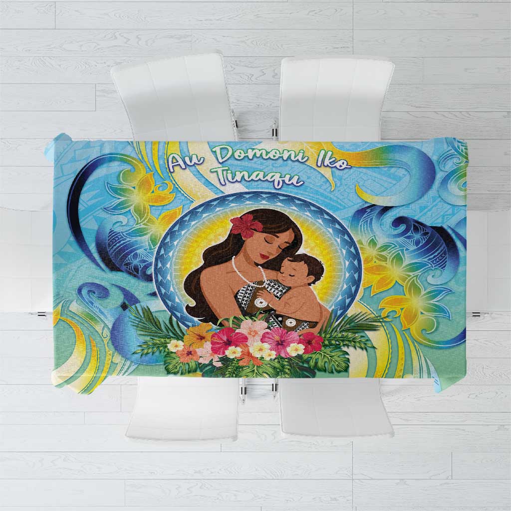 Fiji Mother's Day Tablecloth I Love You Mom DT04 Blue - Polynesian Pride