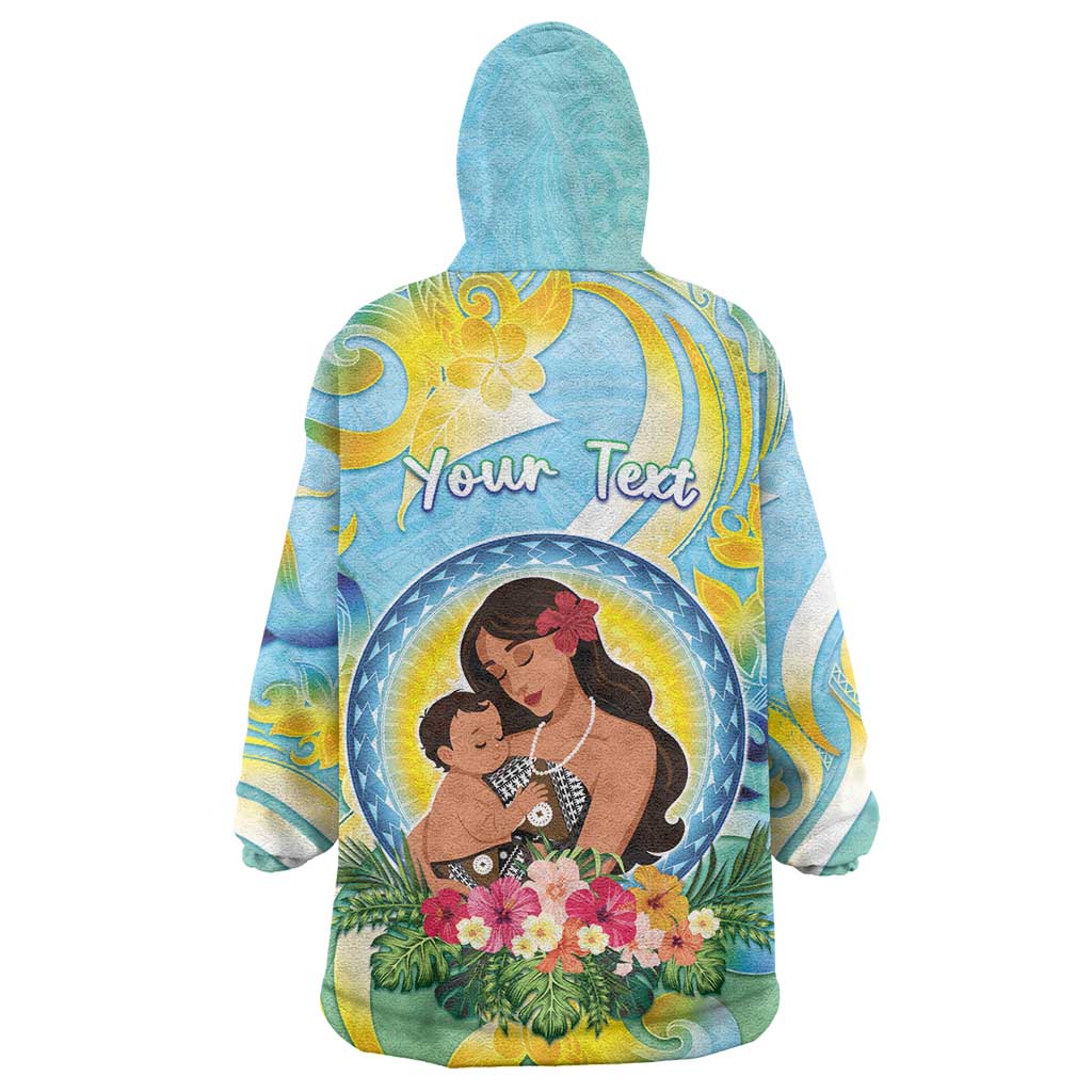 Personalised Fiji Mother's Day Wearable Blanket Hoodie I Love You Mom