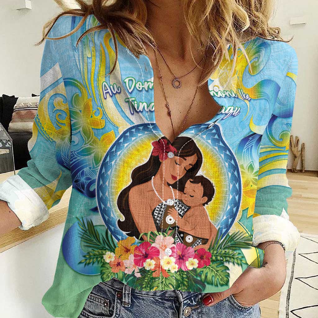 Personalised Fiji Mother's Day Women Casual Shirt I Love You Mom