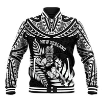 Custom New Zealand Rugby Baseball Jacket Silver Fern Maori Pattern