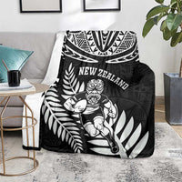 New Zealand Rugby Blanket Silver Fern Maori Pattern