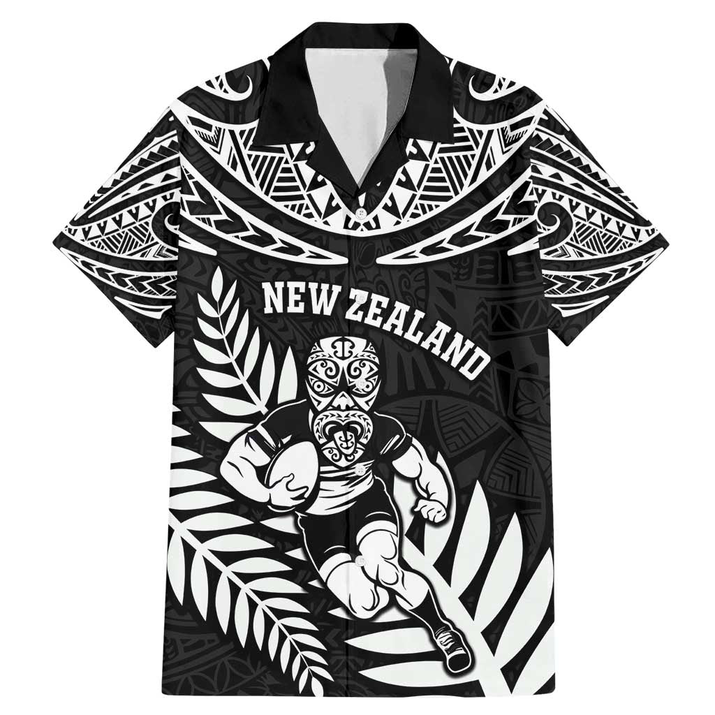 Custom New Zealand Rugby Family Matching Mermaid Dress and Hawaiian Shirt Silver Fern Maori Pattern
