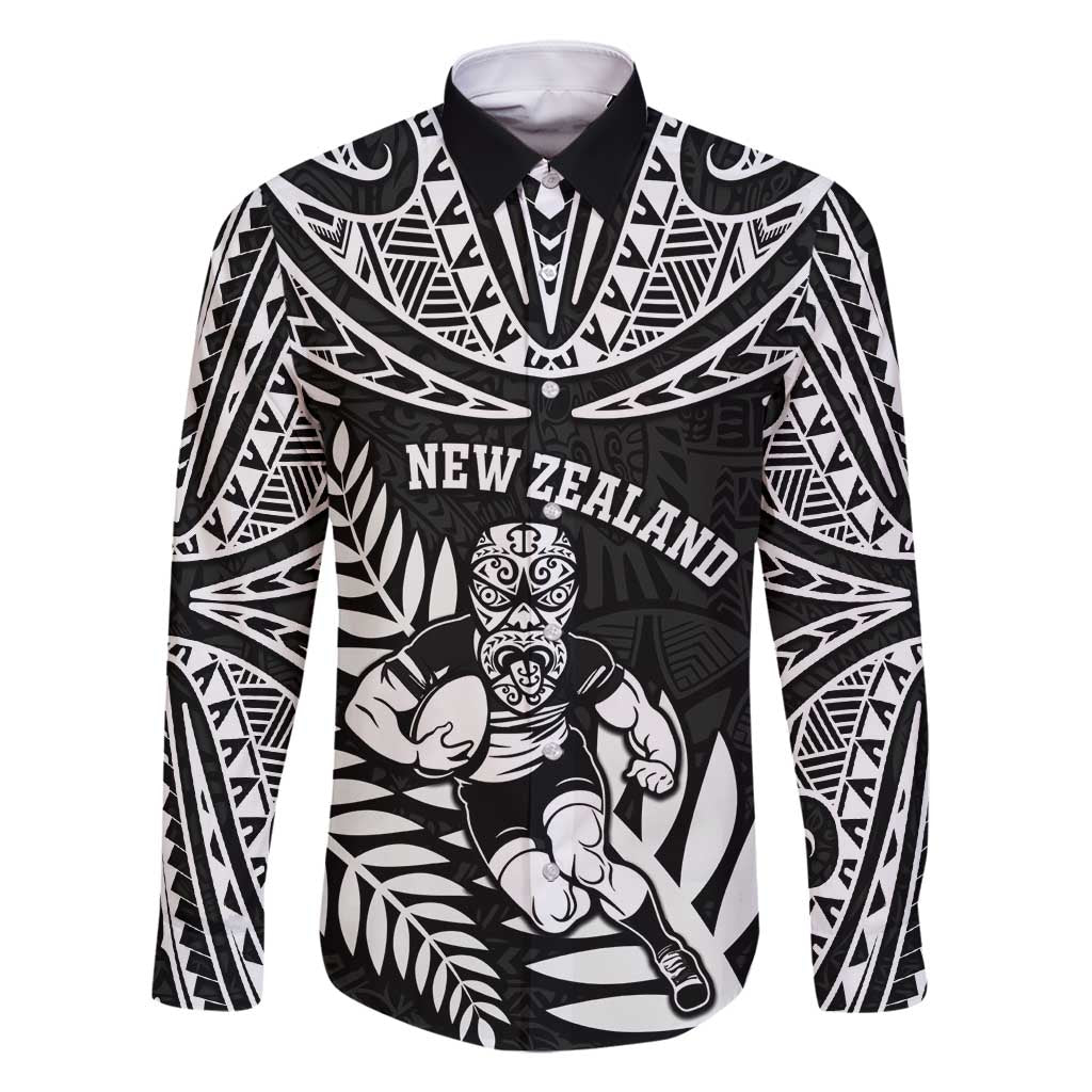 Custom New Zealand Rugby Family Matching Off Shoulder Short Dress and Hawaiian Shirt Silver Fern Maori Pattern